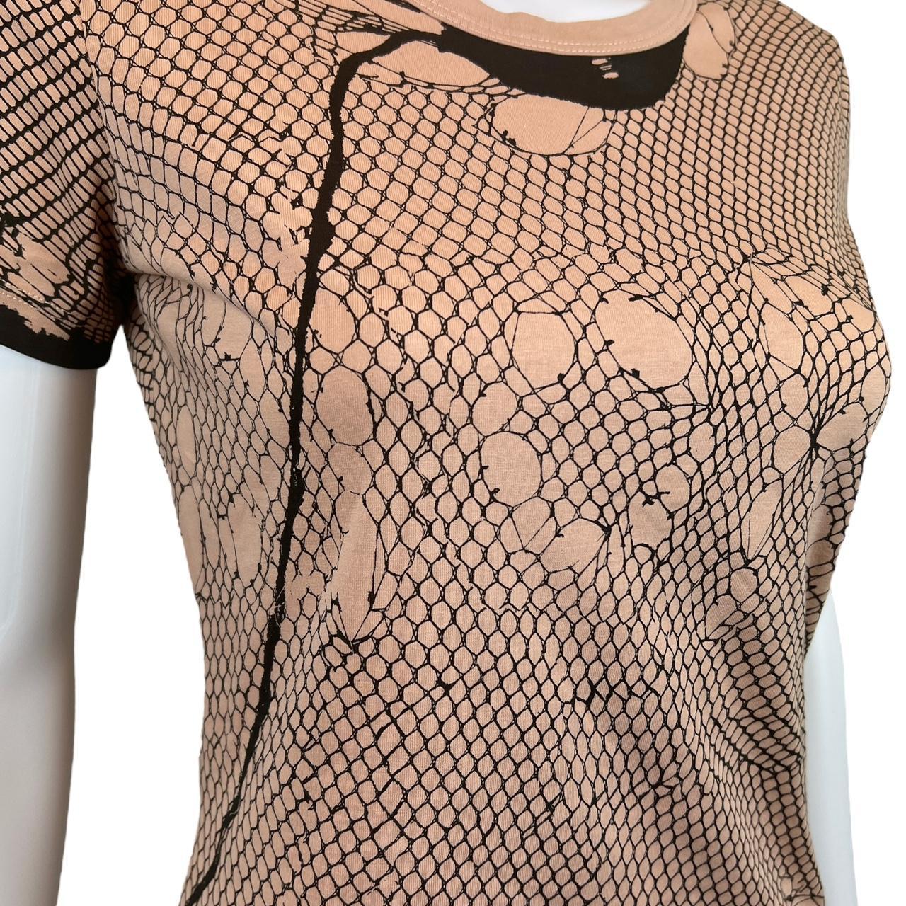 Christian Dior By John Galliano S/S 2006 Pink and Black Fishnet Logo T-Shirt