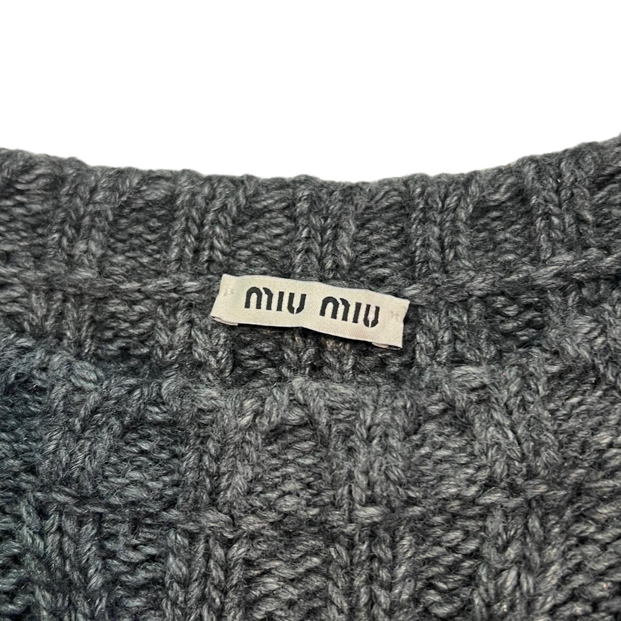 Miu Miu Fall 2013 Gray Cable Knit Crew Neck Pullover Sweater - Outfit Repeater
