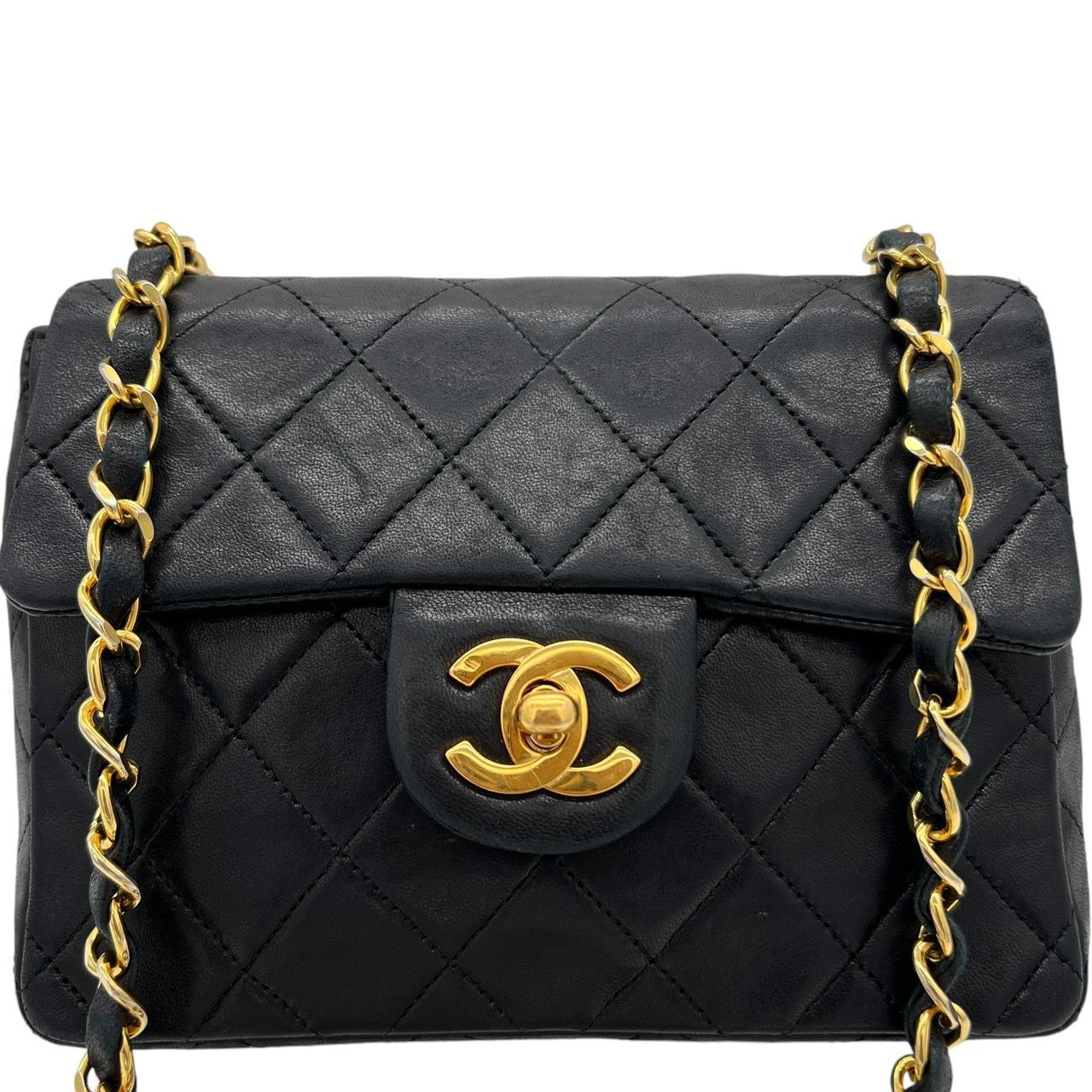 Chanel Black Lambskin Small Classic Flap Crossbody Bag - Outfit Repeater