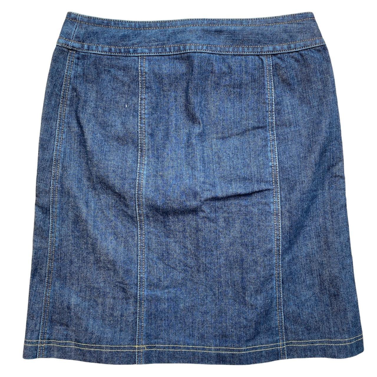 Burberry London Denim Mid-Length Skirt with Nova Check Trim