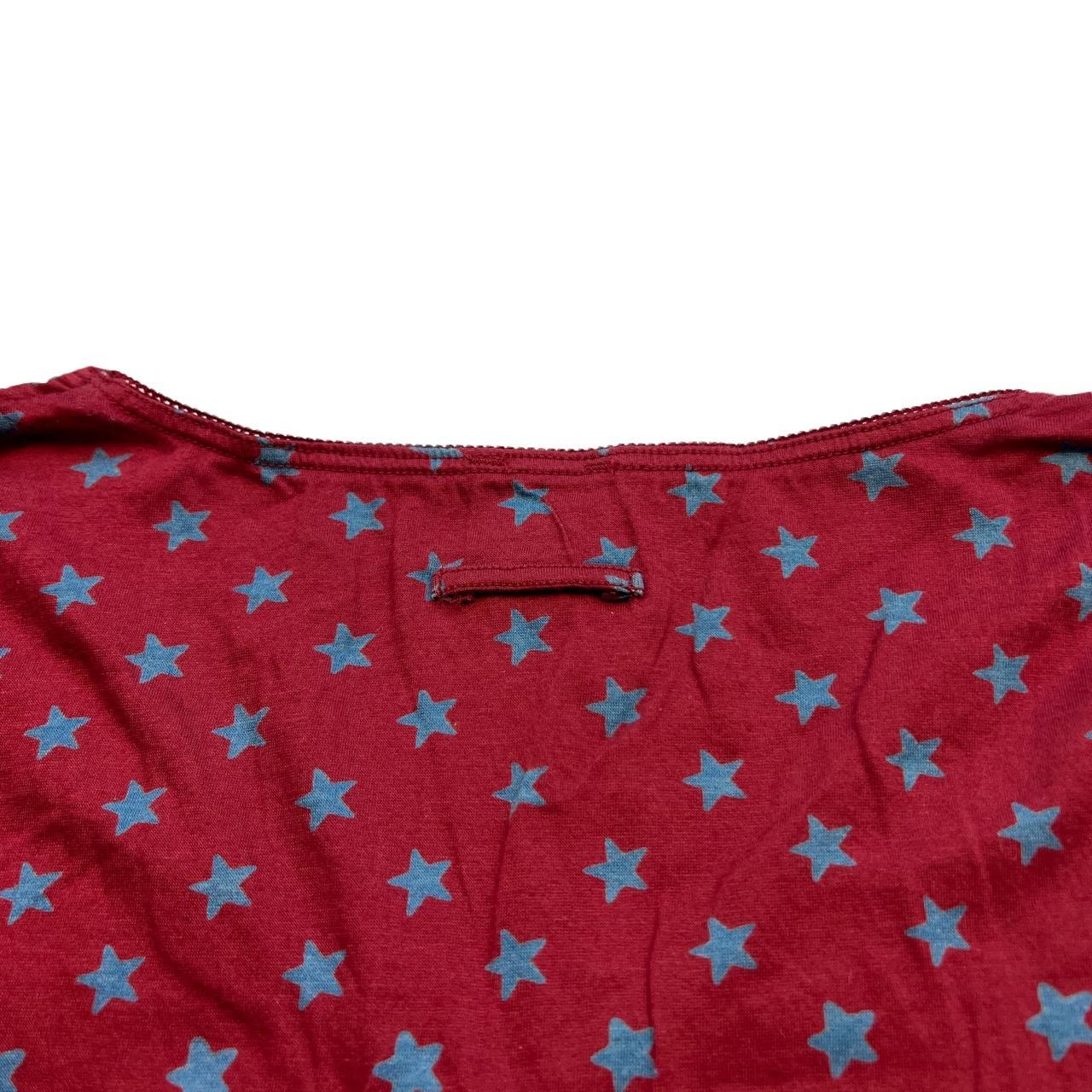 Jean Paul Gaultier Femme Red and Blue Star Printed Long Sleeve T-Shirt