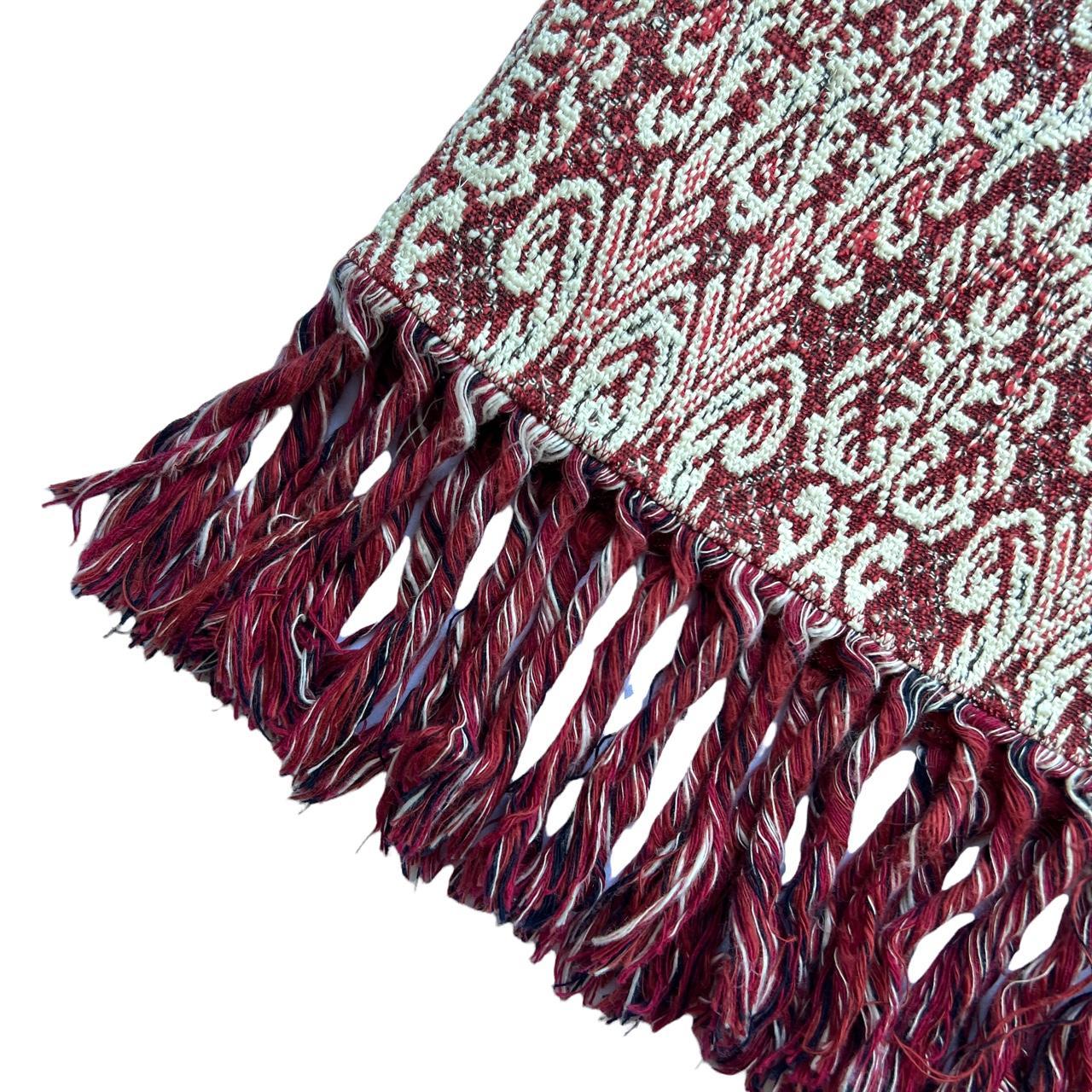 Chloé Burgundy and Ivory Jacquard Damask Printed Woven Fringe Mini Skirt - Outfit Repeater