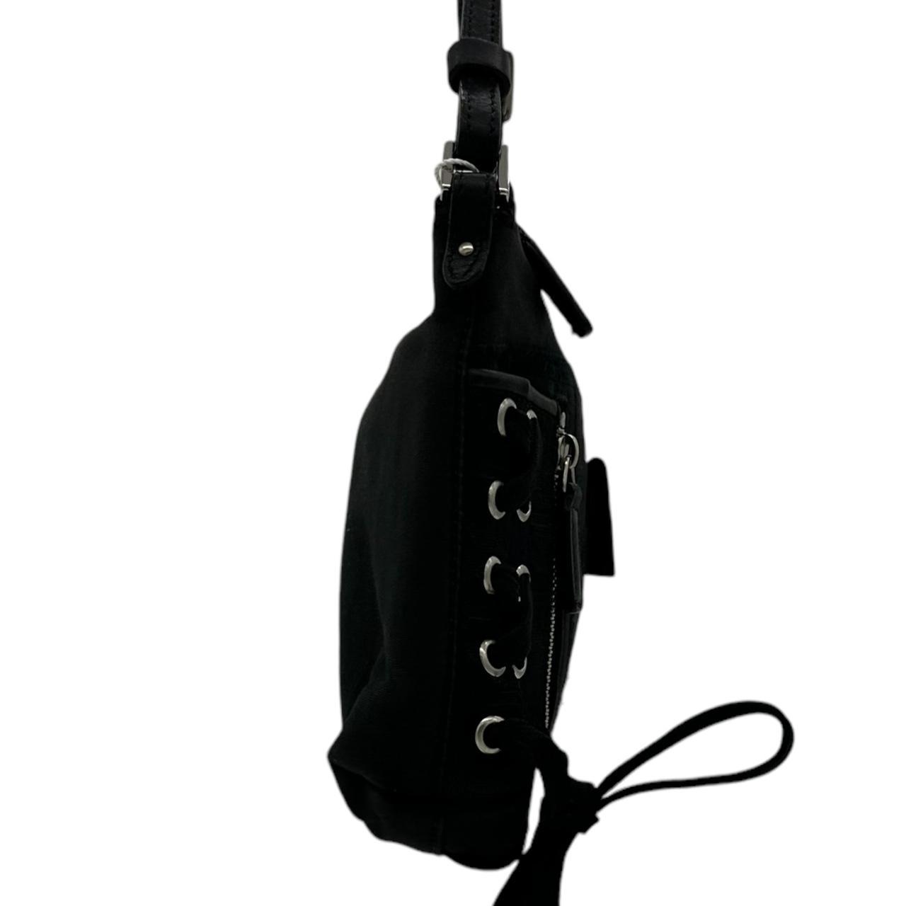 Christian Dior Black Canvas Mini Shoulder Bag