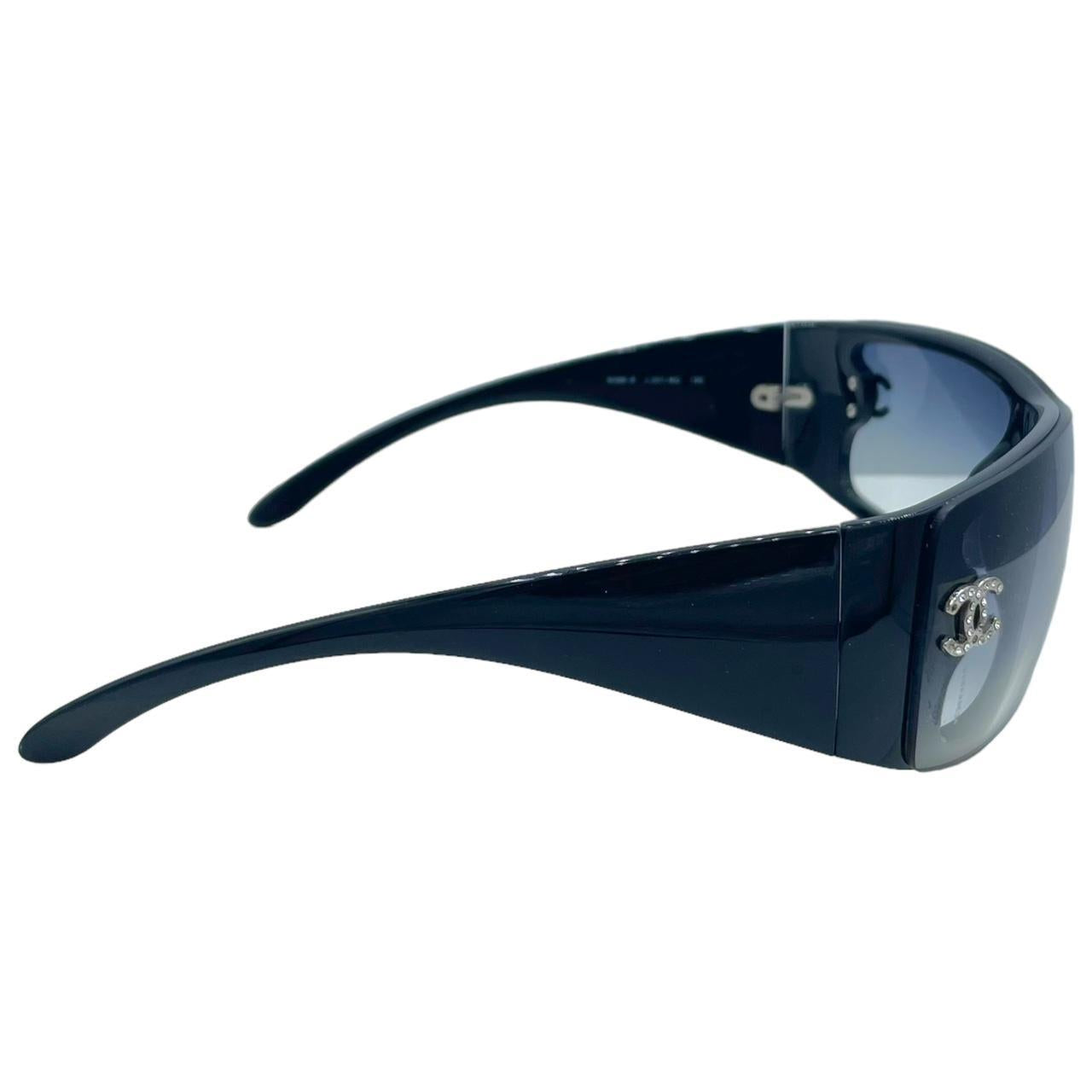 Chanel 5088 Gradient Sunglasses Black Crystal Logo