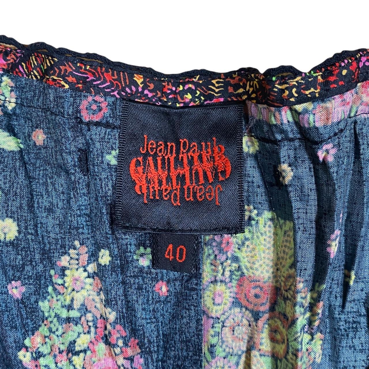 Jean Paul Gaultier Black Floral Mid Length Skirt and Cropped Blouse Set - Outfit Repeater