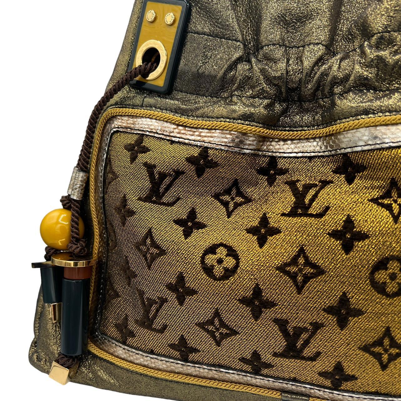 Louis Vuitton Sunbird Metallic Snakeskin and Monogram Canvas Tote Bag - Outfit Repeater