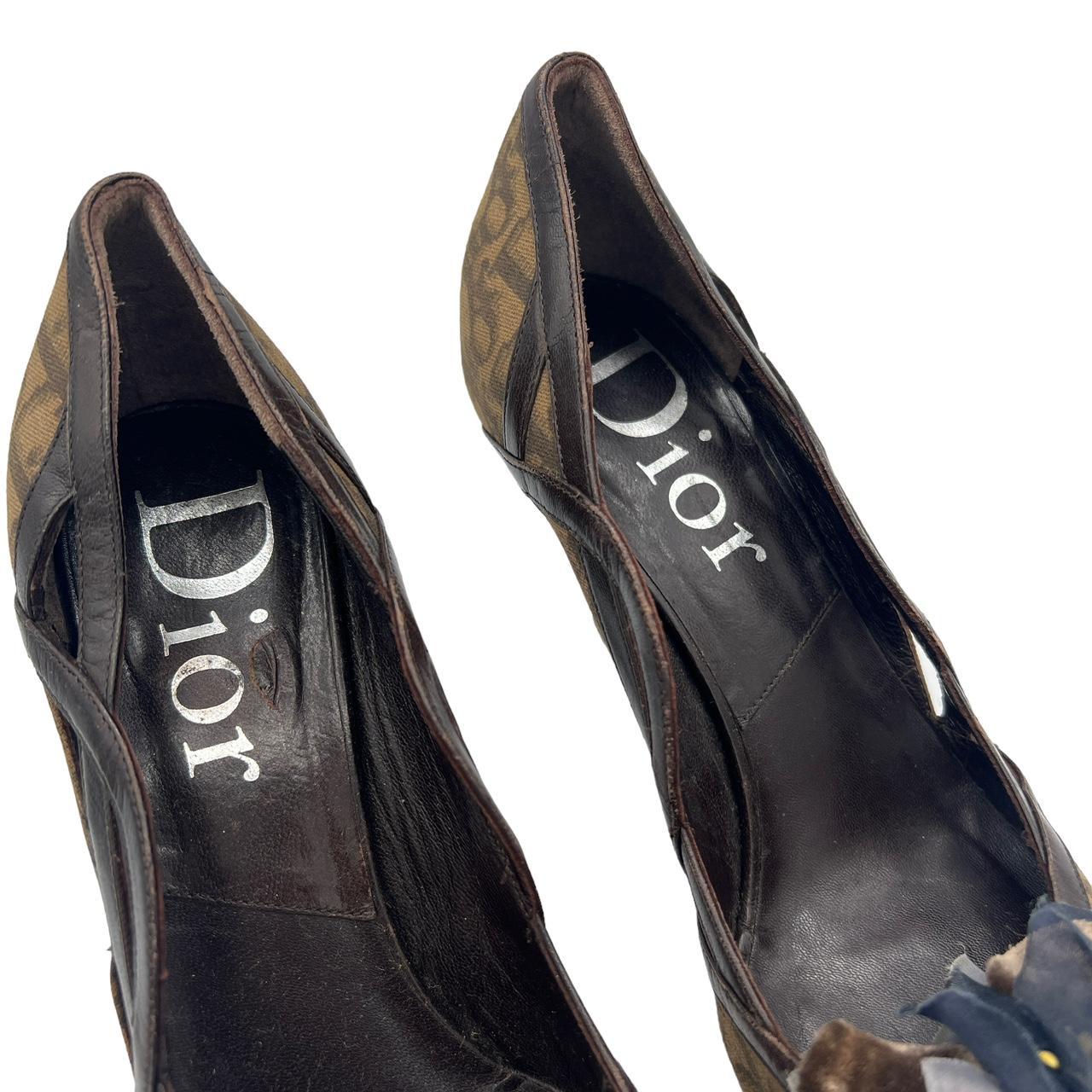Christian Dior Brown Pointed Toe Trotter Heels Size 37