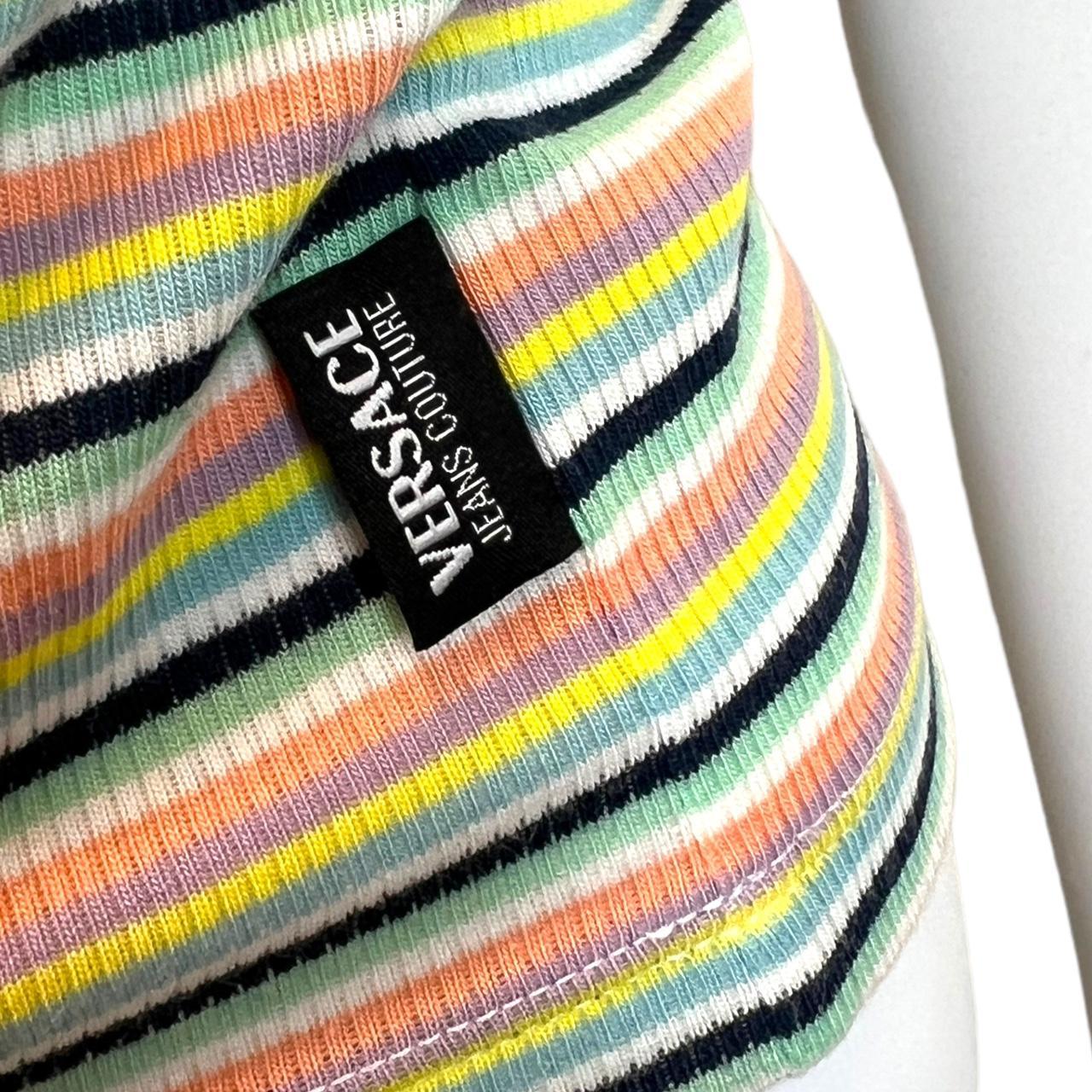 Versace Jeans Couture Multicolor Striped Sleveless Turtleneck Tank