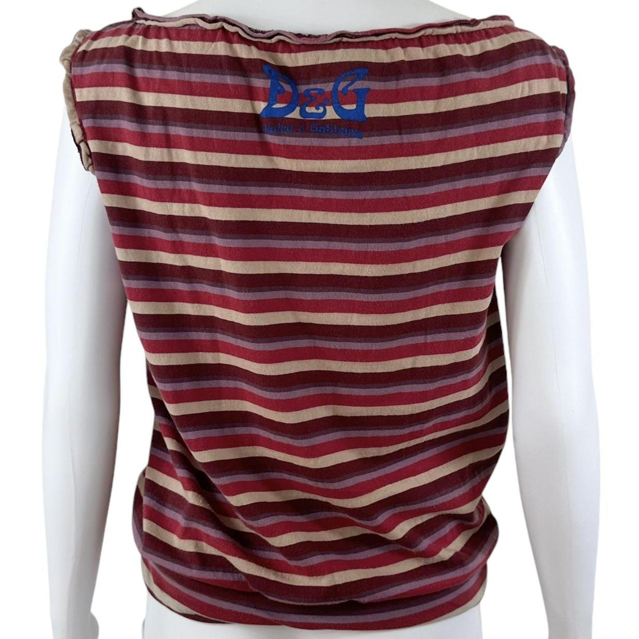 D&G Dolce & Gabbana Simply Superlative Graphic Striped Tank Top