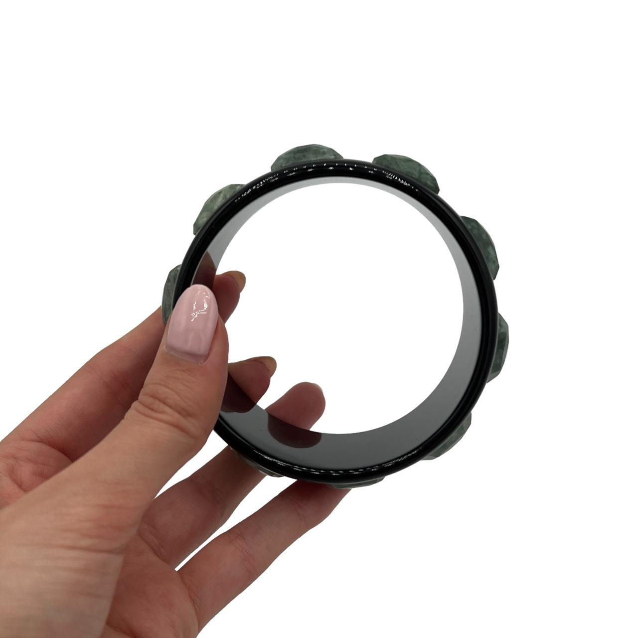 Prada Chunky Resin Bangle Bracelet with Green Gemstone Accents