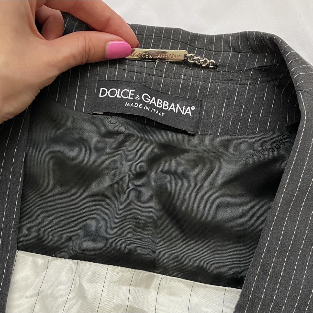 Dolce & Gabbana D&G Cropped Pinstripe Blazer Suit Jacket - Outfit Repeater
