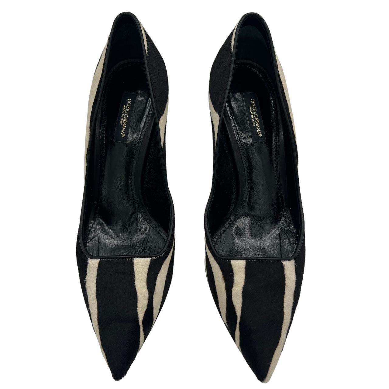 Dolce & Gabbana Zebra Print Ponyhair Pointed Toe Heels - Outfit Repeater