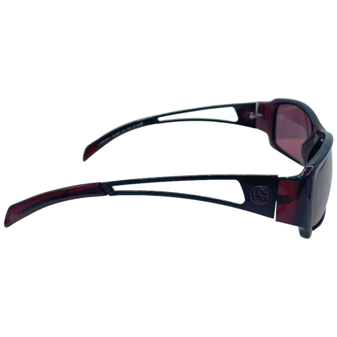 Gucci Burgundy Rectangle Sunglasses