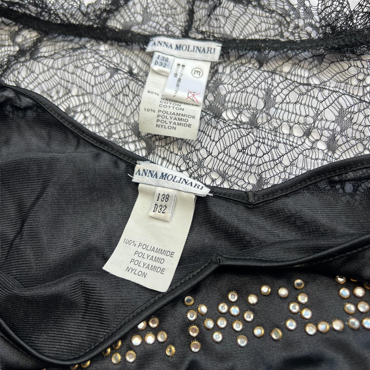Anna Molinari Bedazzled Logo Cami And Lace Top Set