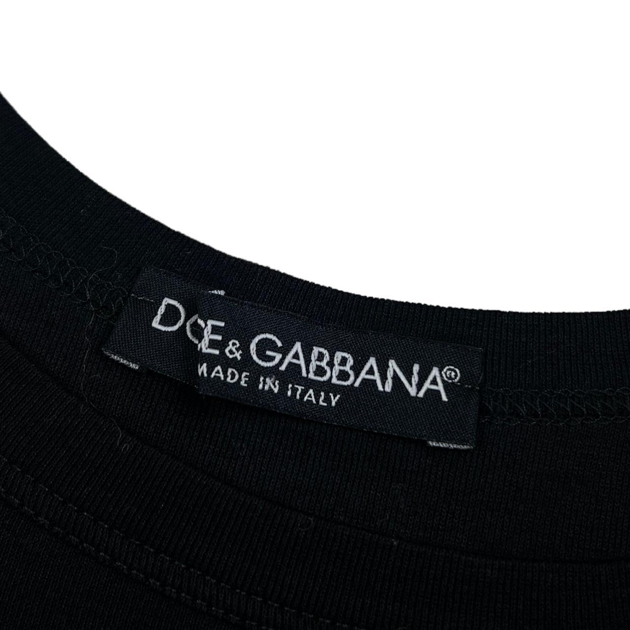 Dolce & Gabbana Black Pearl / Rhinestone Embellished Logo Tank Top