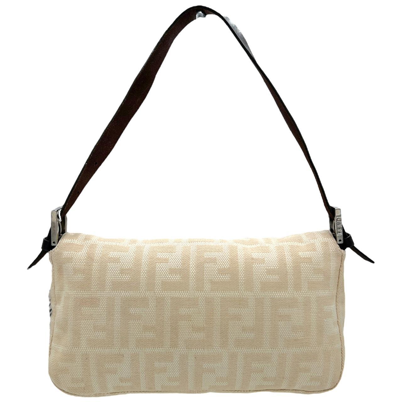 Fendi Baguette Shoulder Bag Ivory Zucca Monogram
