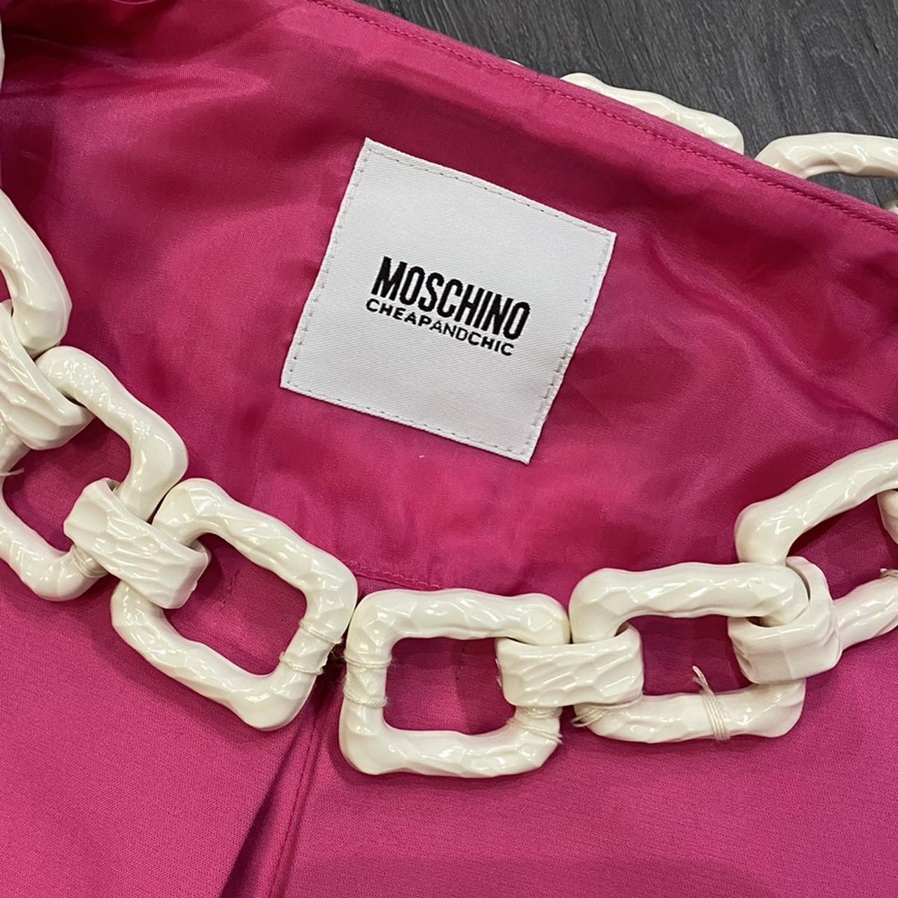 Moschino Cheap and Chic Line White Chain Detail Cropped Blazer Jacket - Outfit Repeater