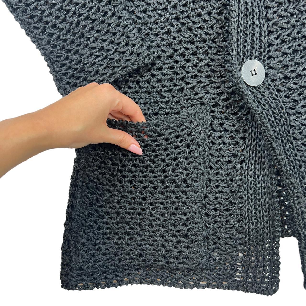 Issey Miyake Black Woven Longline Blazer-Style Jacket / Cardigan - Outfit Repeater