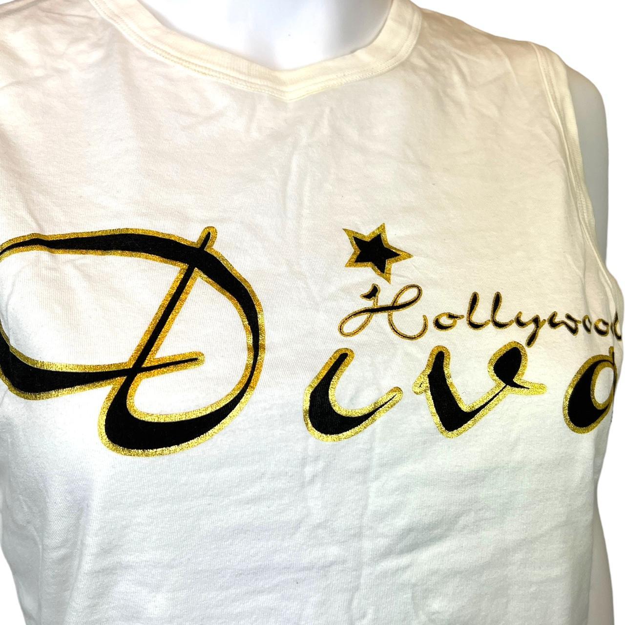 Dolce & Gabbana White and Gold Hollywood Dive Graphic Tank T-Shirt - Outfit Repeater