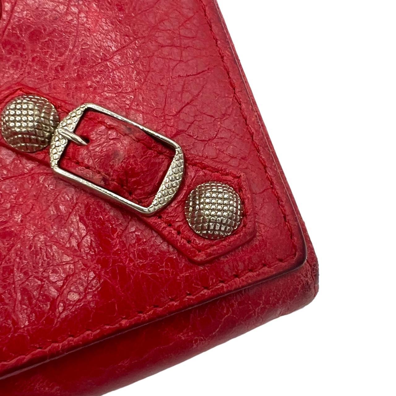 Balenciaga Red Leather City Wallet