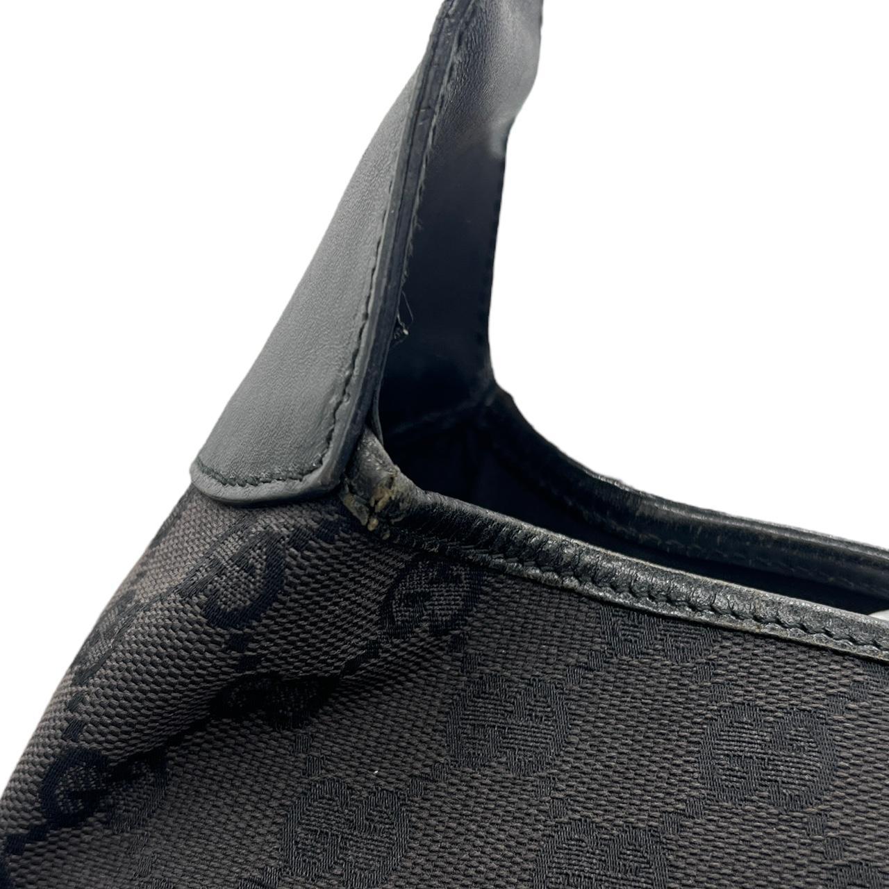 Gucci Black Monogram Canvas Leather Shoulder Bag