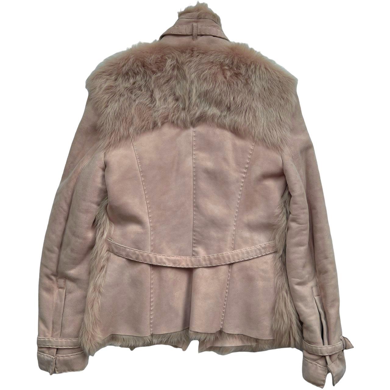 Roberto Cavalli Fall/Winter 2004 Pink Leather and Fur Beaded Jacket - Outfit Repeater