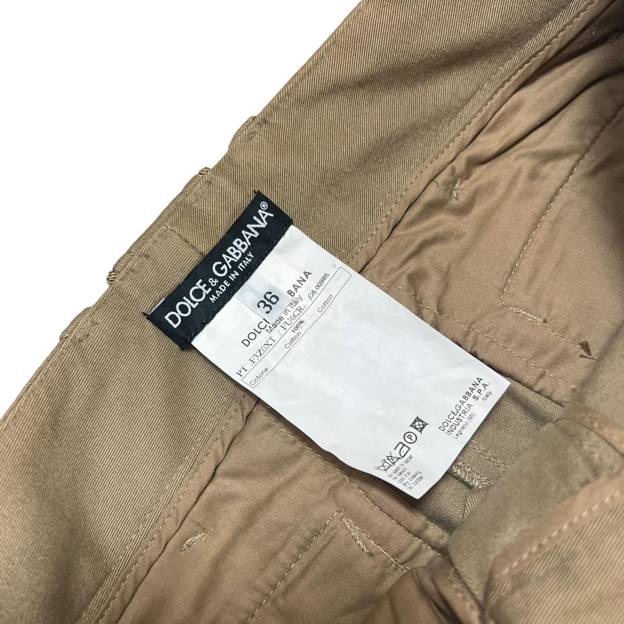 Dolce & Gabbana Khaki Low Rise Cargo Pants with Gold Buttons - Outfit Repeater