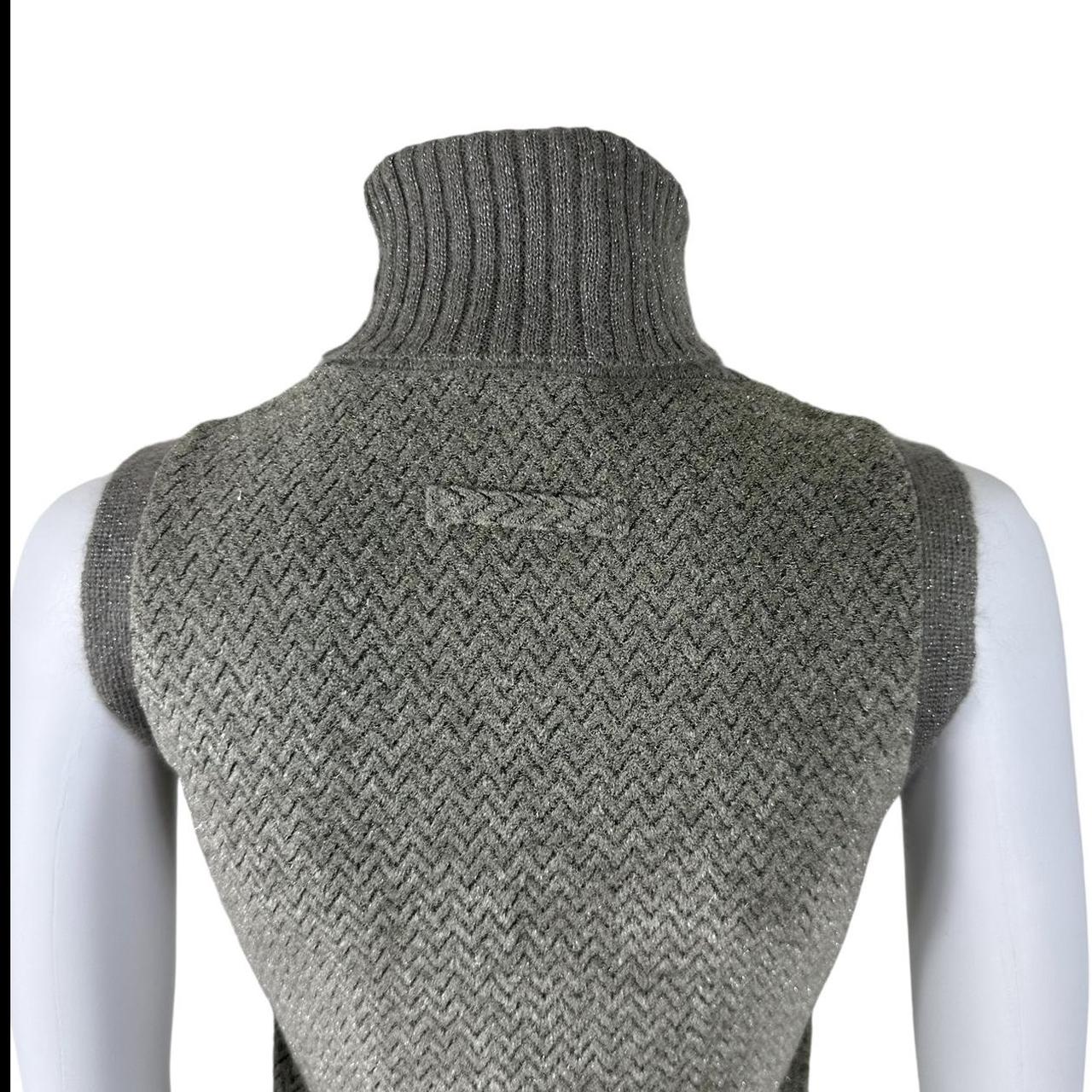 Jean Paul Gaultier Gray Knit Sleeveless Turtleneck Top