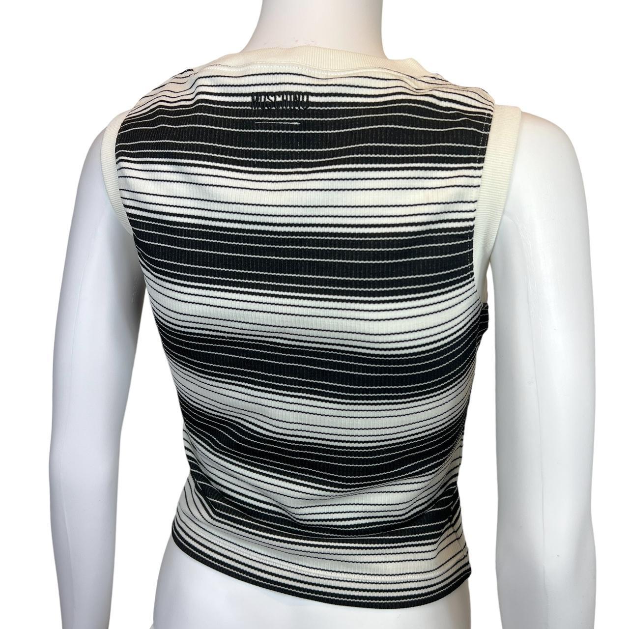 Moschino Jeans Black and White Striped Tank Top - Outfit Repeater