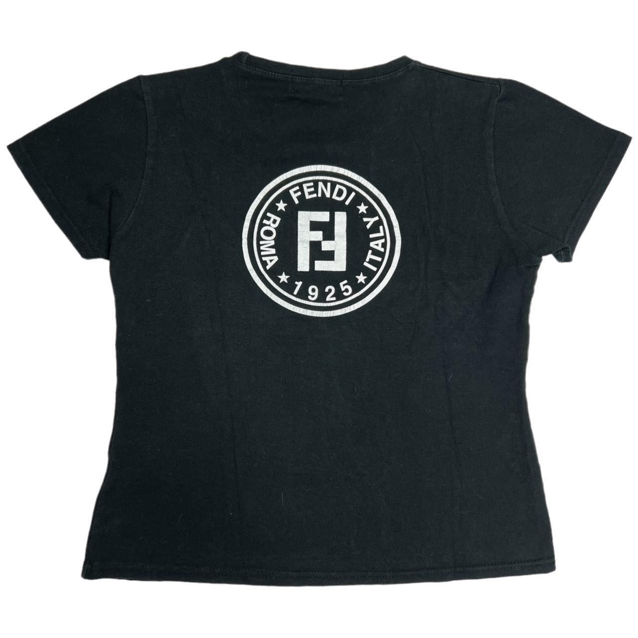 Fendi Baby Tee Black FF Logo Graphic Short Sleeve