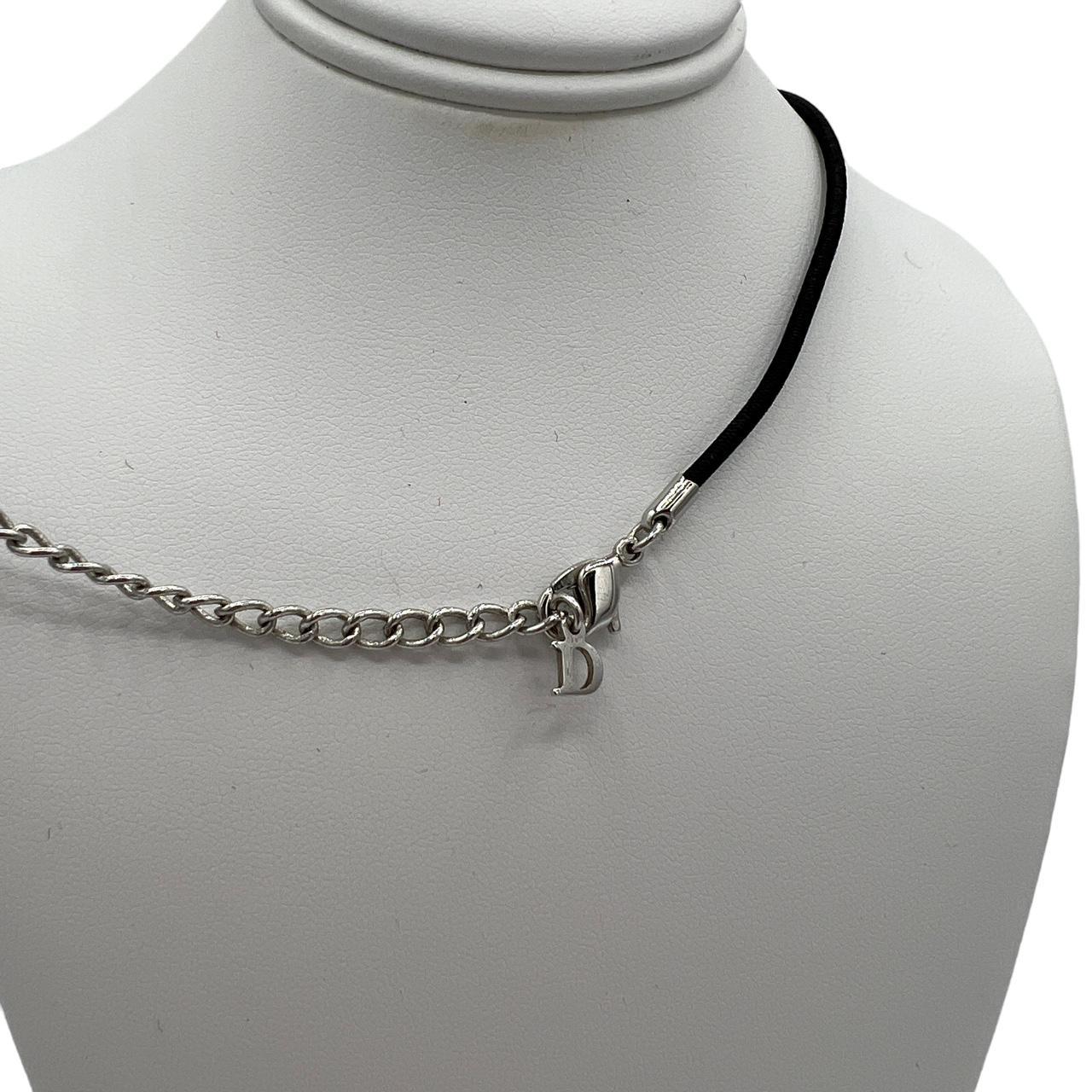 Dior by John Galliano Black and Silver Bow Choker Necklace - Outfit Repeater