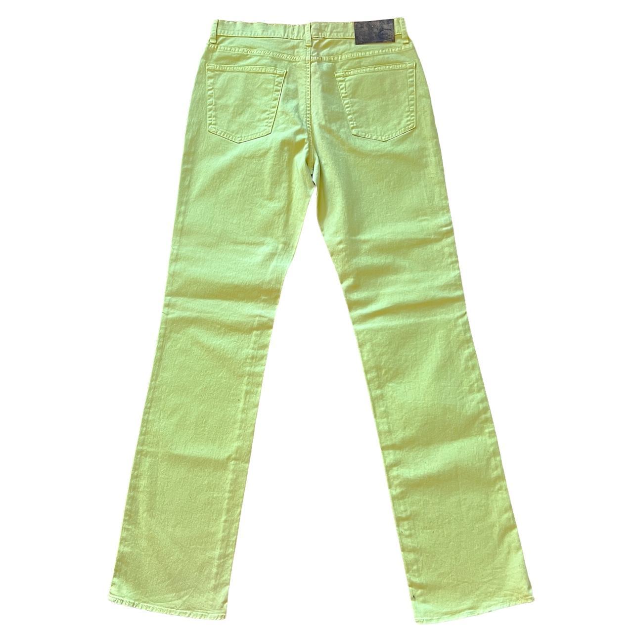 Just Cavalli by Roberto Cavalli Chartreuse Yellow-Green Colored Low Rise Straight Leg Jeans - Outfit Repeater