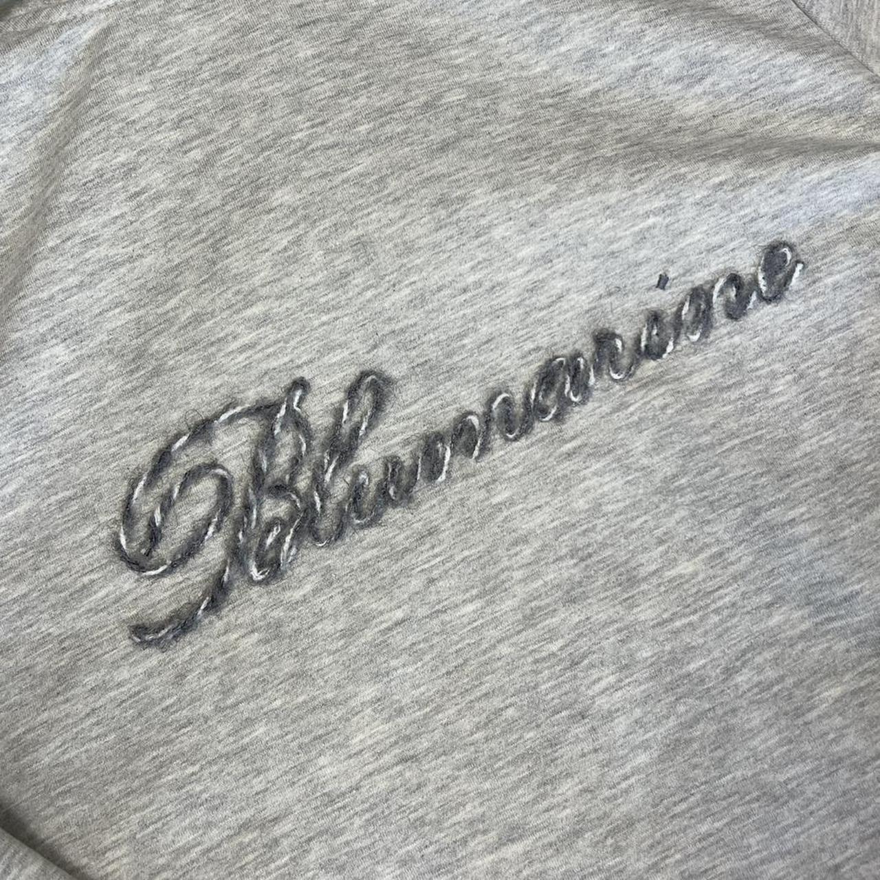 Blumarine Underwear Gray Embroidered Logo Hoodie Sweatshirt