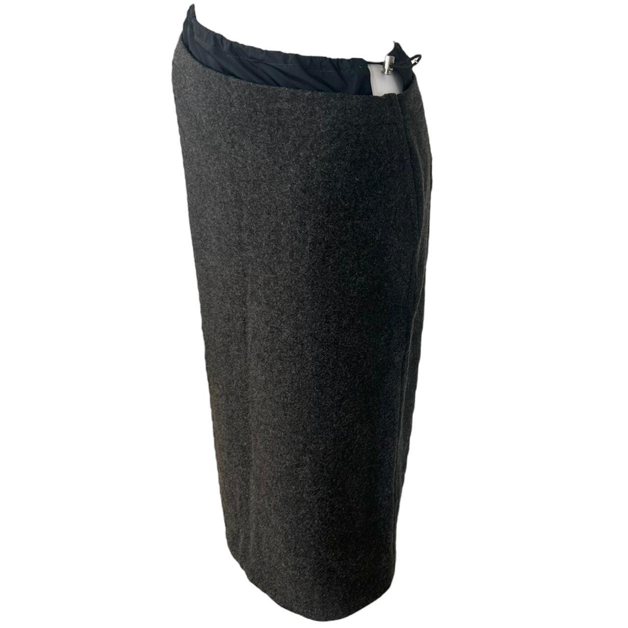 Prada Wool & Nylon Midi Skirt