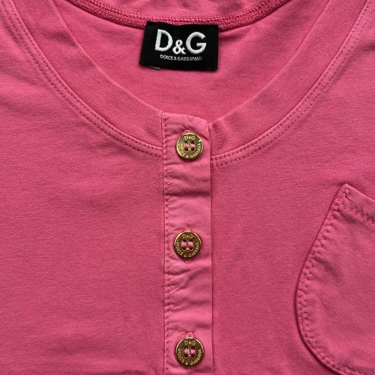 Dolce & Gabbana D&G Hot Pink Tank Top with Gold Buttons and Glitter Logo - Outfit Repeater