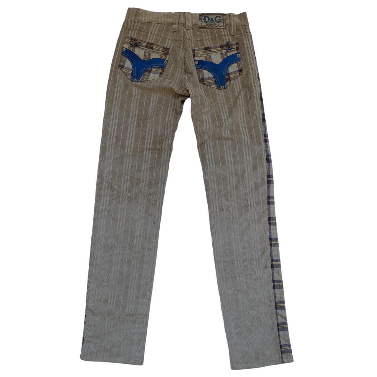 Dolce & Gabbana D&G Western Inspired Plaid, Denim, and Corduroy Pants - Outfit Repeater