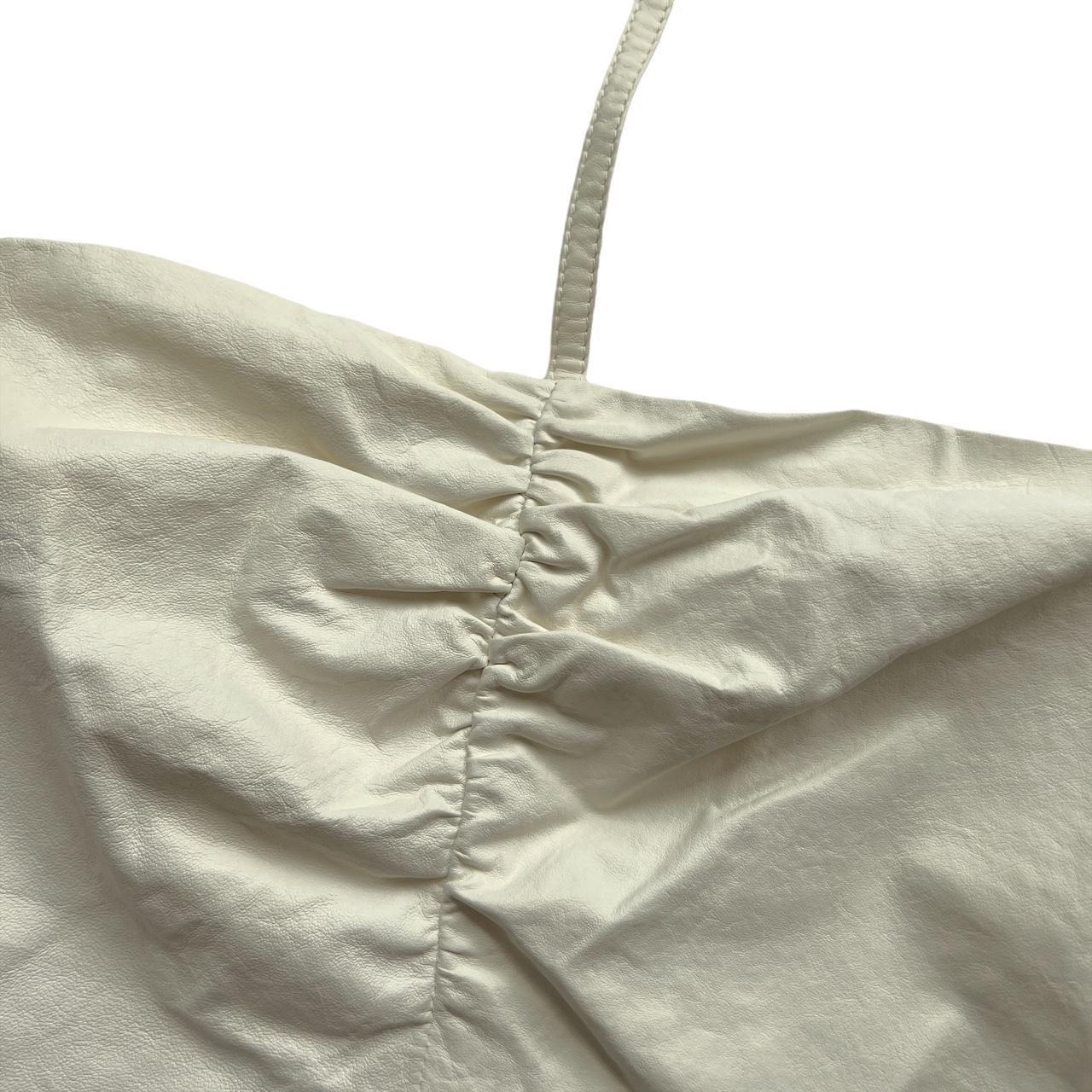 Maison Margiela FW 2018 SAMPLE Off-White Leather Ruched Bustier with Choker Style Collar - Outfit Repeater