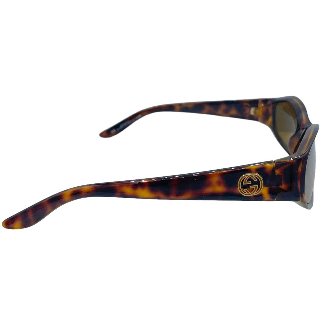 Gucci Brown Tortoise Oval Logo Sunglasses