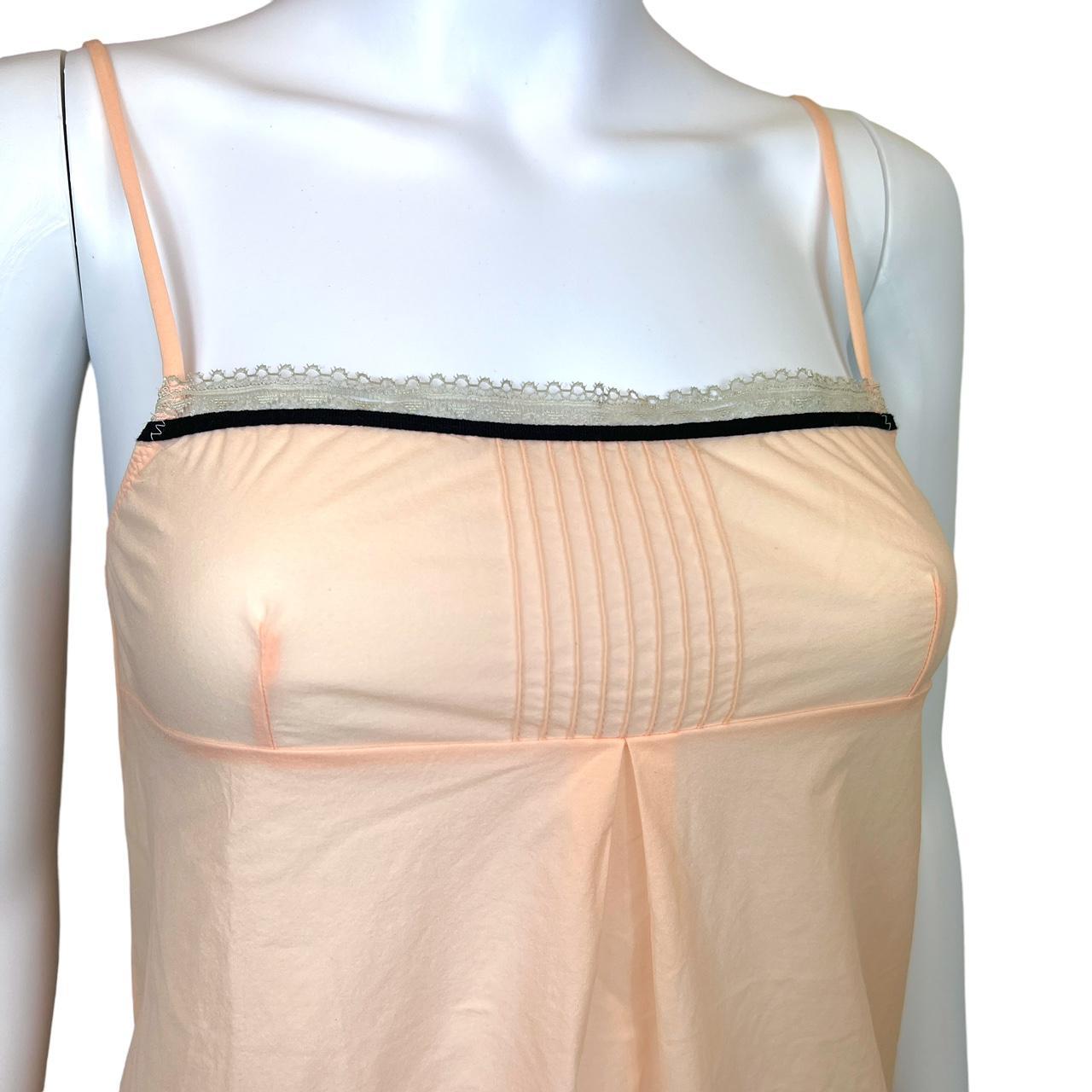 Chloé Semi-Sheer Pale Pink Tank with Black Trim - Outfit Repeater