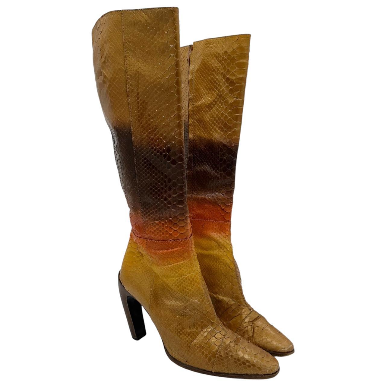 Fendi Python Gradient Heeled Knee High Boots