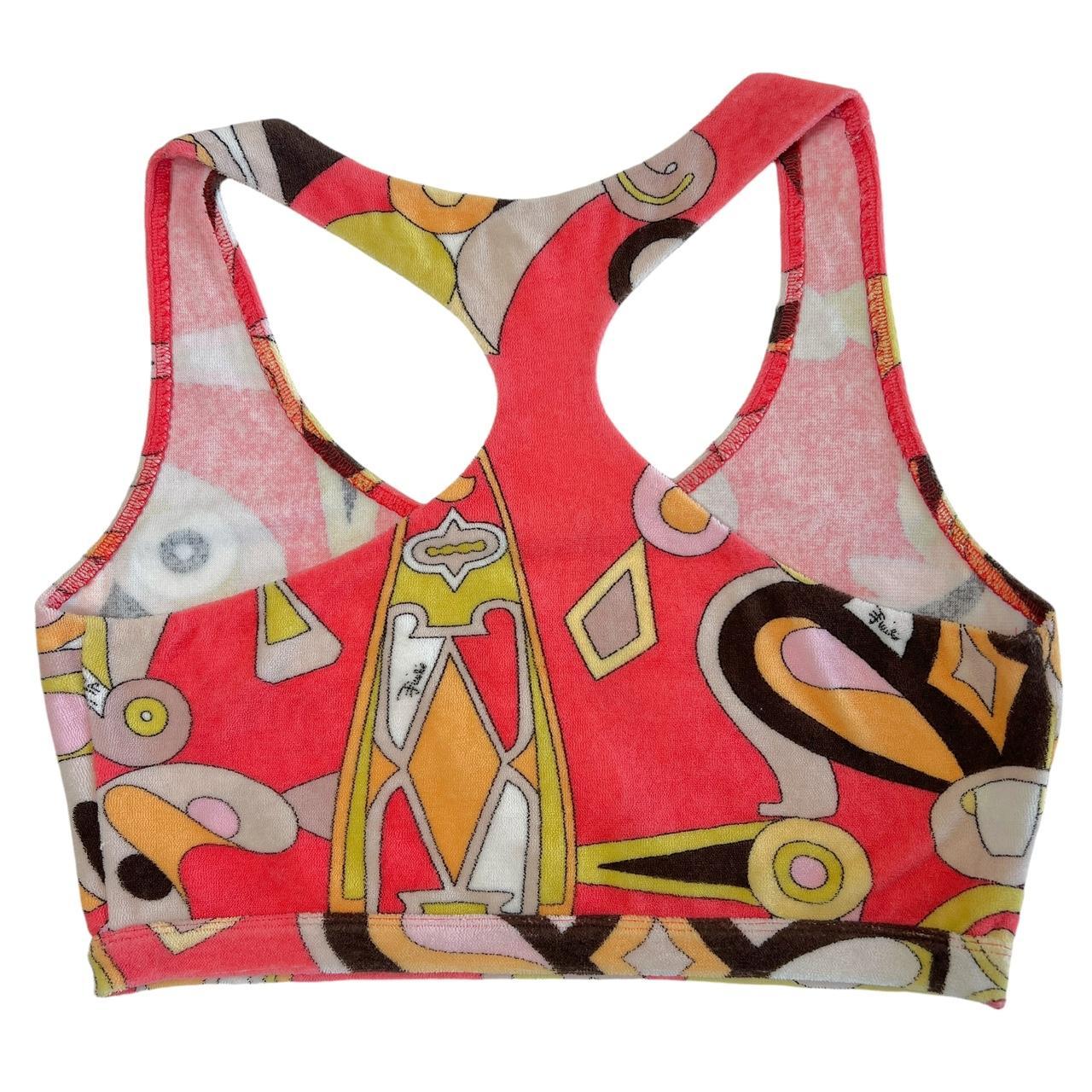 Emilio Pucci Printed Terry Cloth Bra Crop Top