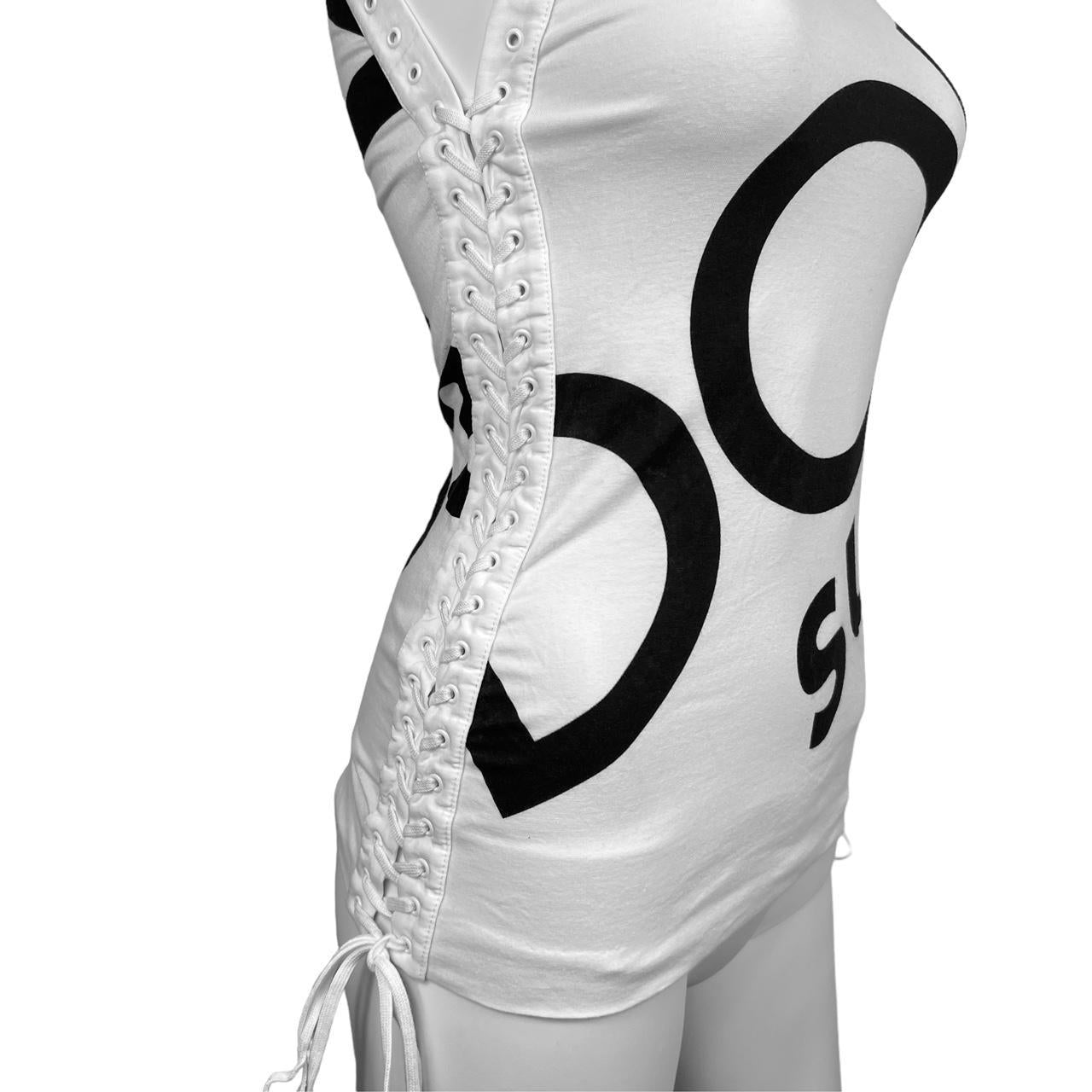 Dolce & Gabbana S/S 2003 Lace Up Side Graphic Tank Top - Outfit Repeater