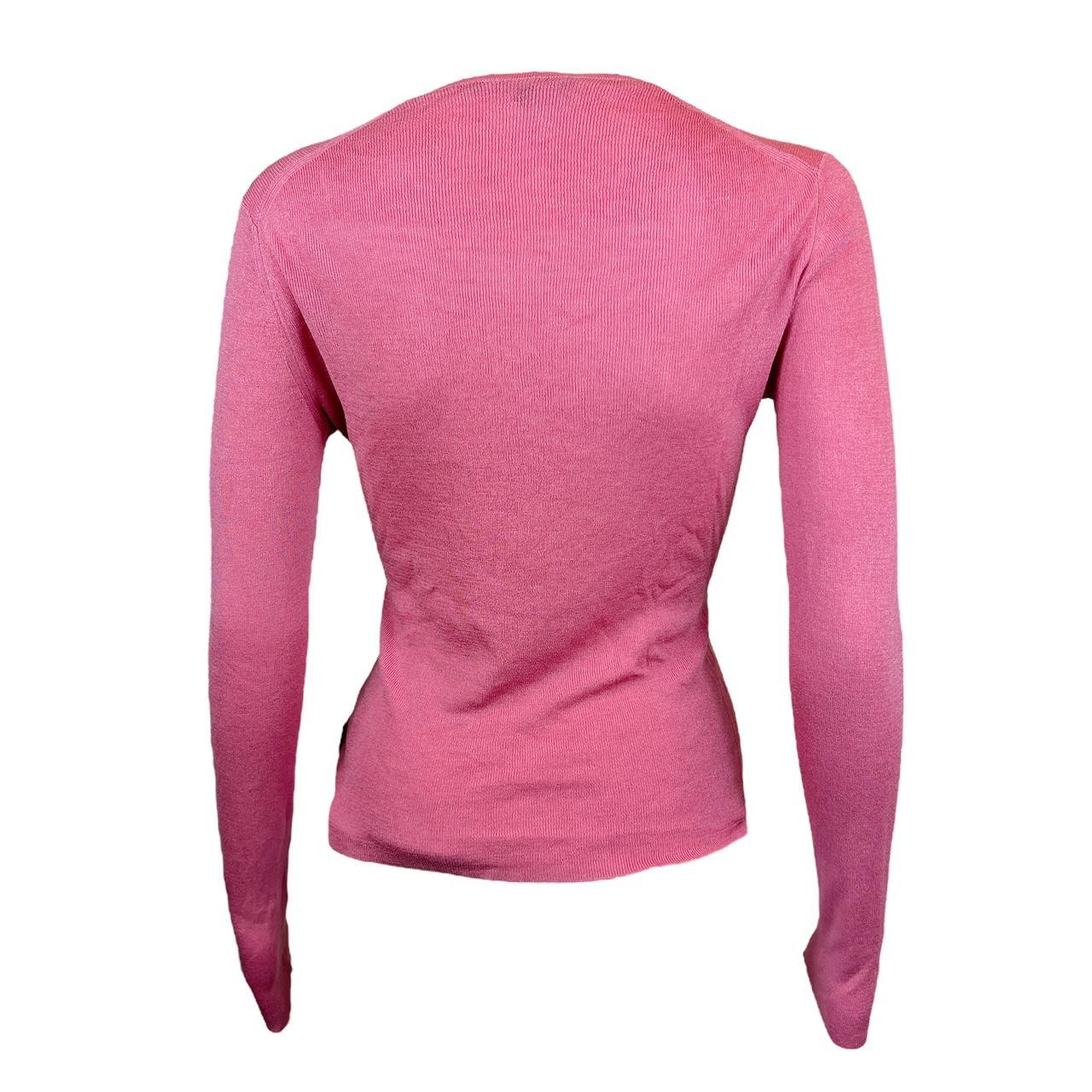 Gucci By Tom Ford Pink Silk Knit Longsleeve T-Shirt