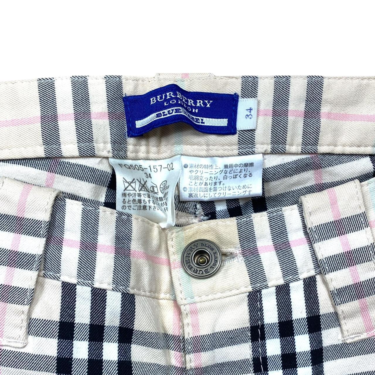 Burberry Blue Label Signature Nova Check Low Rise Plaid Printed Straight Leg Pants