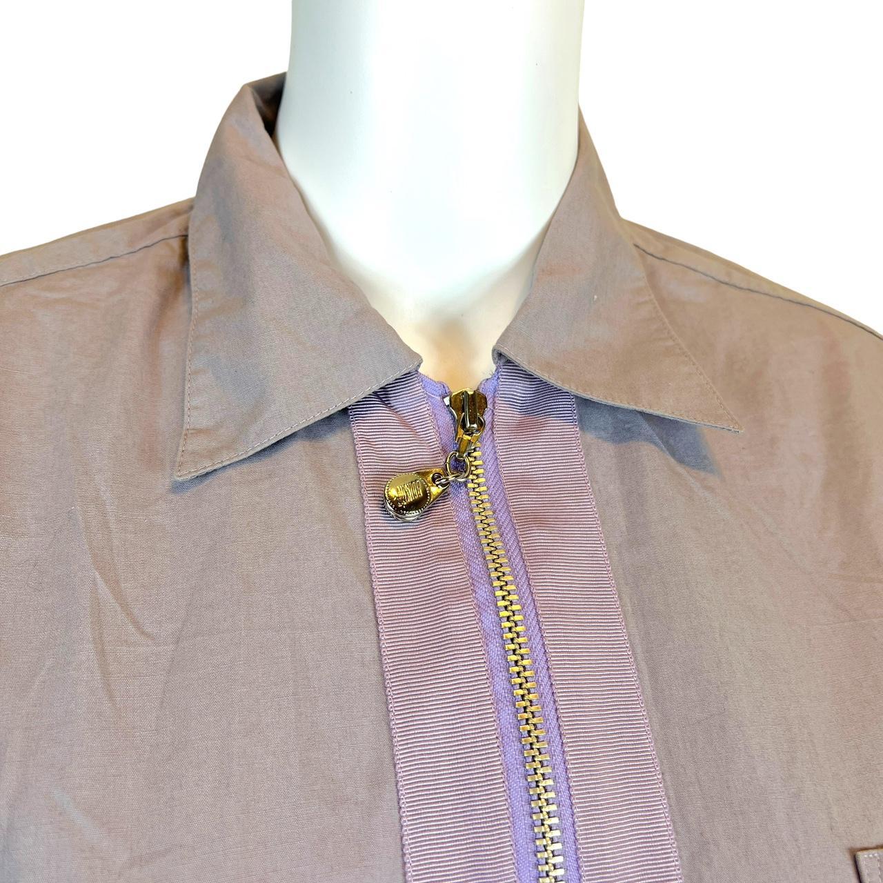 Junior Gaultier By Jean-Paul Gaultier Dusty Purple Oversized Zip Up Blouse Top