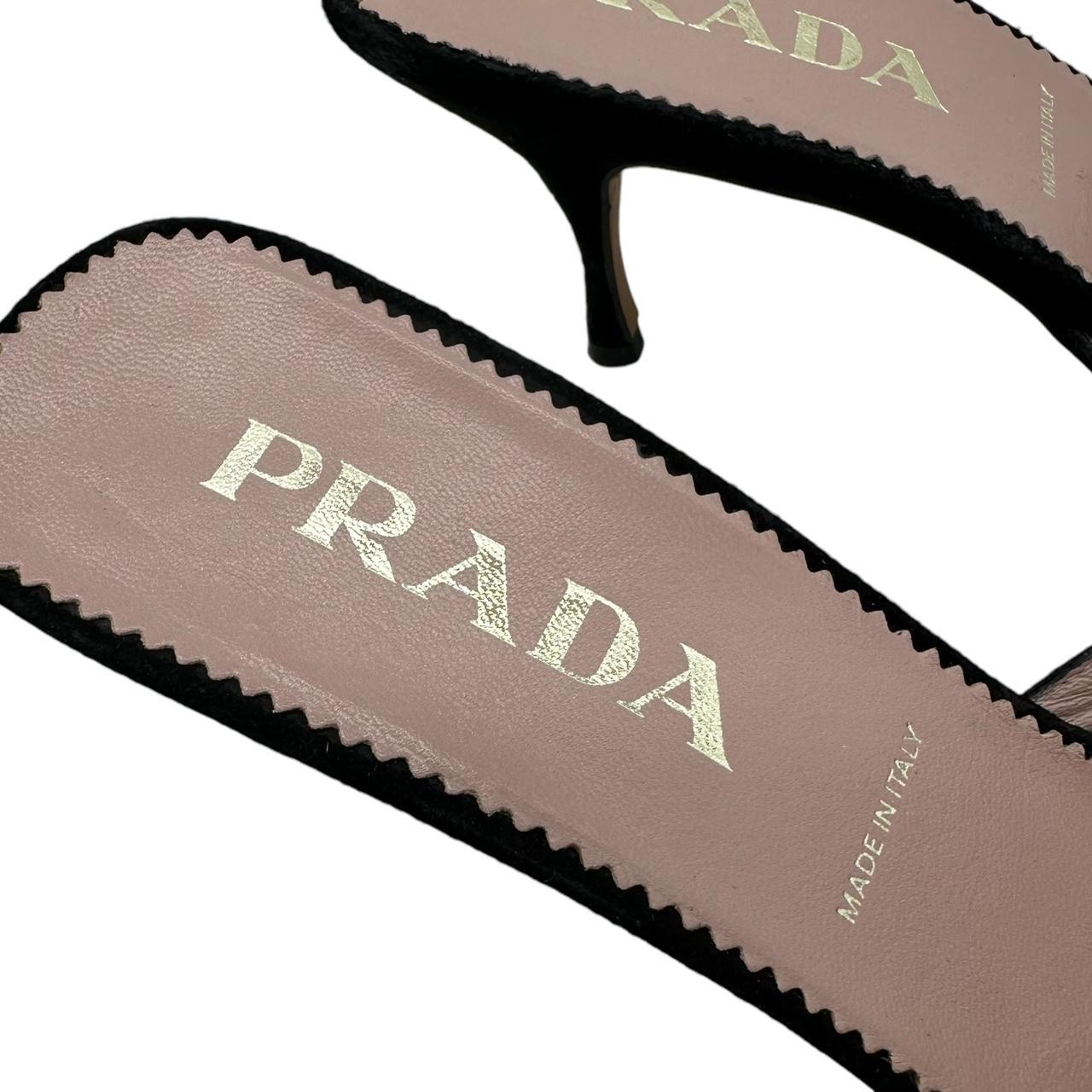 Prada Black Suede Rivet Kitten Heels