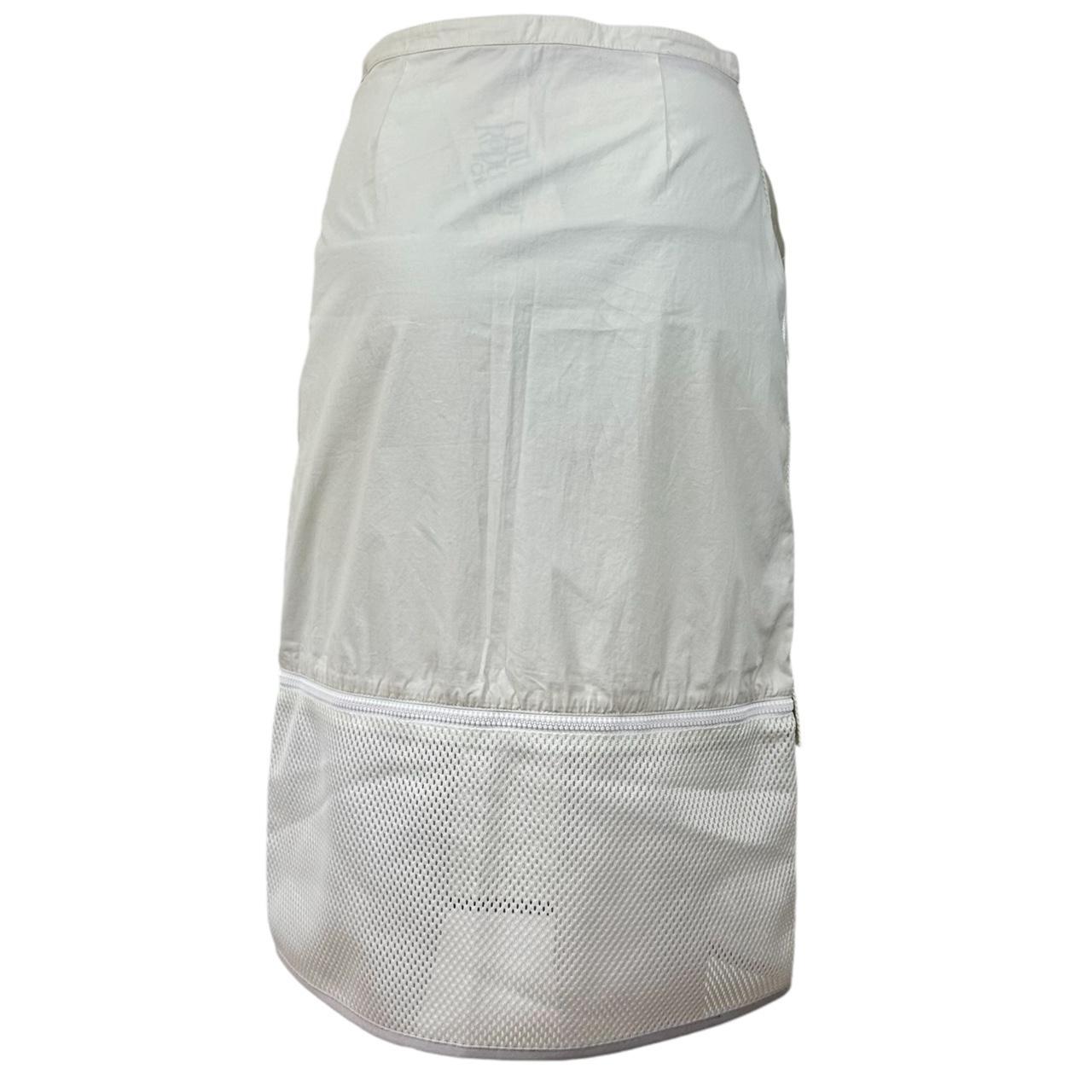 Prada Sport White Nylon & Mesh Midi Skirt