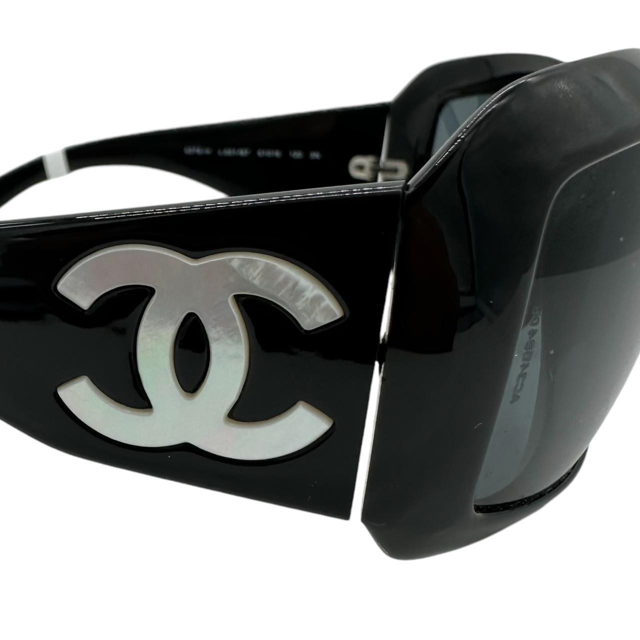 Chanel Mother of Pearl 5076 Black Oversized Sunglasses - Outfit Repeater
