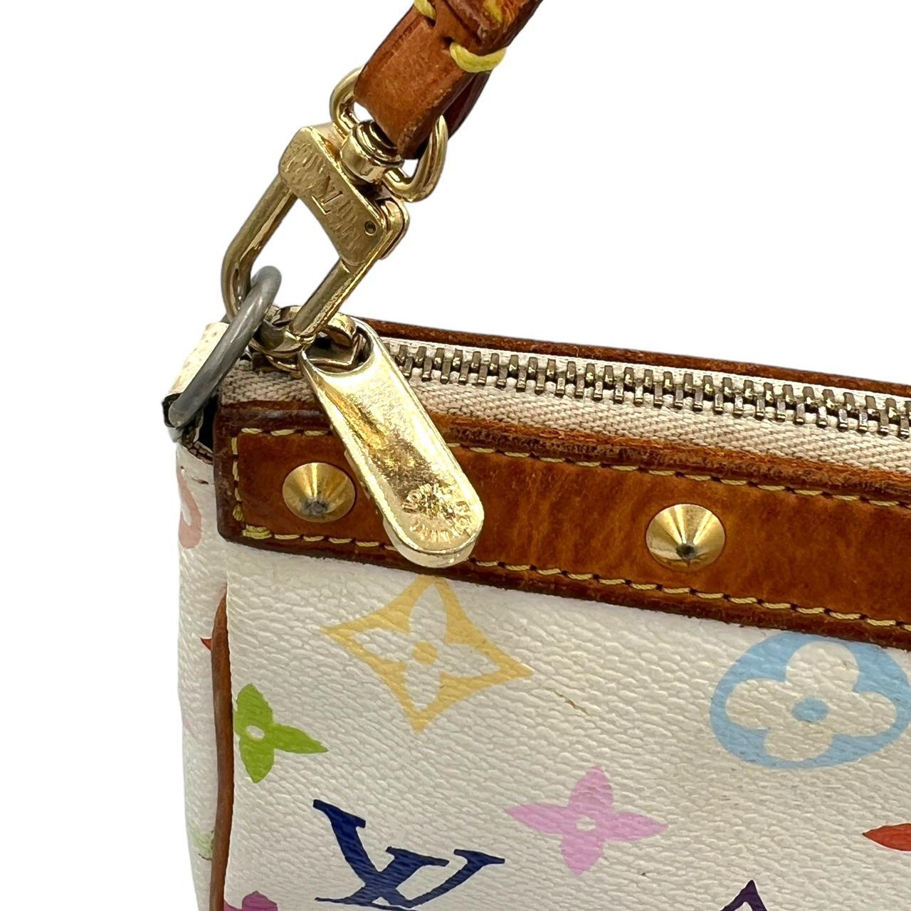 Louis Vuitton Pochette Bag White Multicolor Monogram