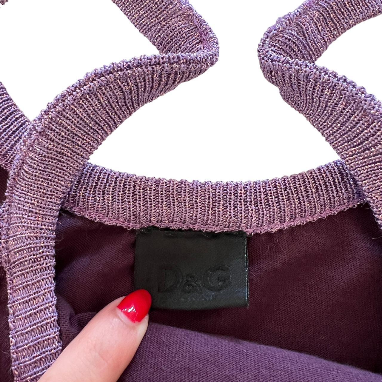 Dolce & Gabbana Purple Tank Top with Red Sequin Heart - Outfit Repeater